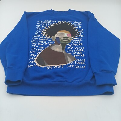 Black History Month T Shirt Mens XS Blue My Voice Graphic Sweater