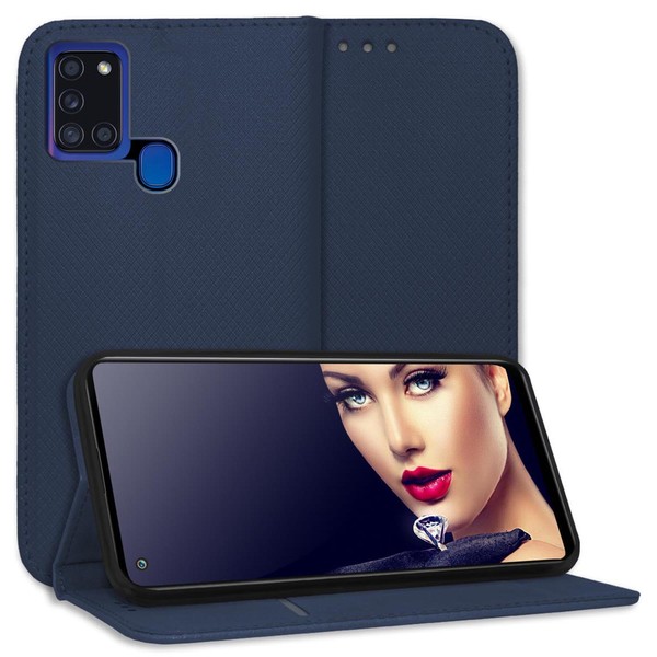 SchutzhüLle Bookstyle FüR Samsung Galaxy A21S (A217, 6.5'') (Dunkelblau) Tasche-image