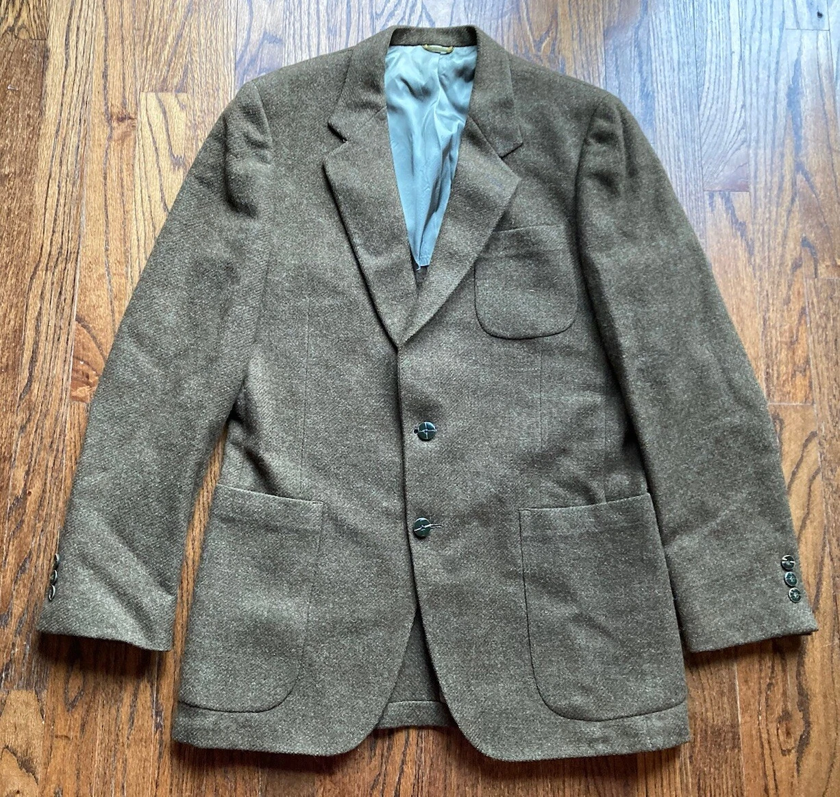 Blazer vintage Christian Dior tweed uomo 41 marrone lana Union Made giacca 2 bottoni