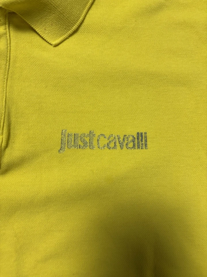 Just Cavalli Beachwear Men's Polo Shirt - Yellow - Size XL (IT 52) - Authentic - Bild 3 von 4