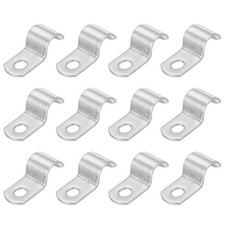 12Pcs 2/5" (10mm) Rigid Pipe Strap 1 Hole U Bracket Thicken Conduit Tube Clamp