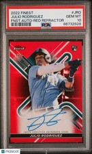 2022 Topps Finest Autographs Auto Julio Rodriguez RC Red Refractor 1/5 PSA 10