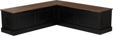 Linon Harris Black and Walnut Backless Kitchen Dining Nook with Hidden Storage B