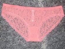 VS Vintage Floral Lace Logo Trim bikini NEW size Small Neon Peach