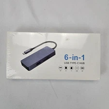 USB C Hub, HDMI VGA Dual Monitor High-Speed USB Hub, 6-in-1 USB Adapter with 4k