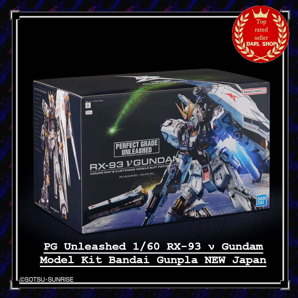BANDAI PG UNLEASHED RX-93 Vガンダム 1/60 PG Unleashed 1/60 RX-93 ν Gundam Model Kit Bandai Gunpla NEW Japan