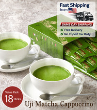 Uji Matcha Cappuccino 18 Sticks Instant Premium Green Tea Latte Made in Japan