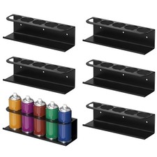 2 Pack Five Cans Wall-Mounted Steel Aerosol Spray Can Holder Rack Organizer for