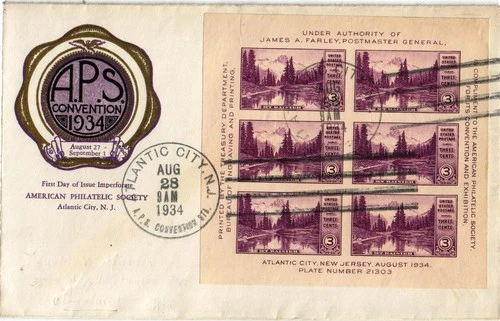 Dr Jim Stamps Scott 750 APS Convention Souvenir Sheet First Day Issue Cover
