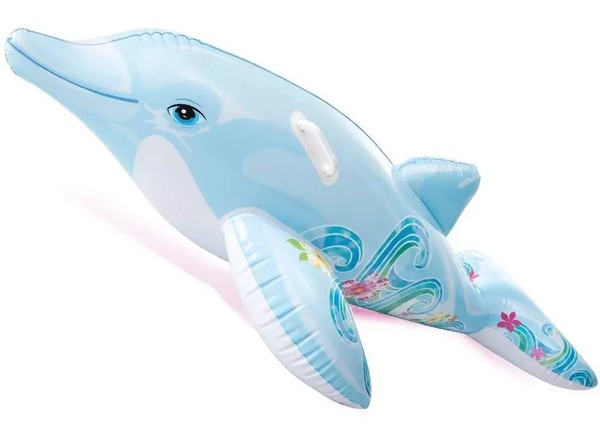 Intex Delfin Delphin Ride On Aufblasbares Schwimmtier Kinder Badespaß Neu Dhl-image