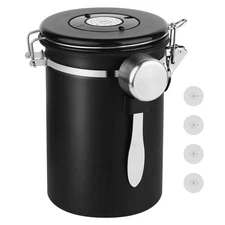 22OZ Large Stainless Steel Coffee Bean Storage Container with Airtight Lids