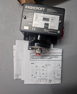 #ad Ashcroft B424B Pressure Switch 100PSI 15A 125 250 480VAC 1 2A 125VDC $55.00