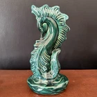 Hull Pottery Seahorse Vase Planter H-475 Green Ceramic Mid Century Coastal 8in