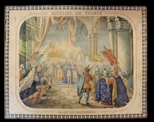puzzle : HISTOIRE DE FRANCE - SACRE de CHARLEMAGNE vers 1870  / jouet jeu ancien