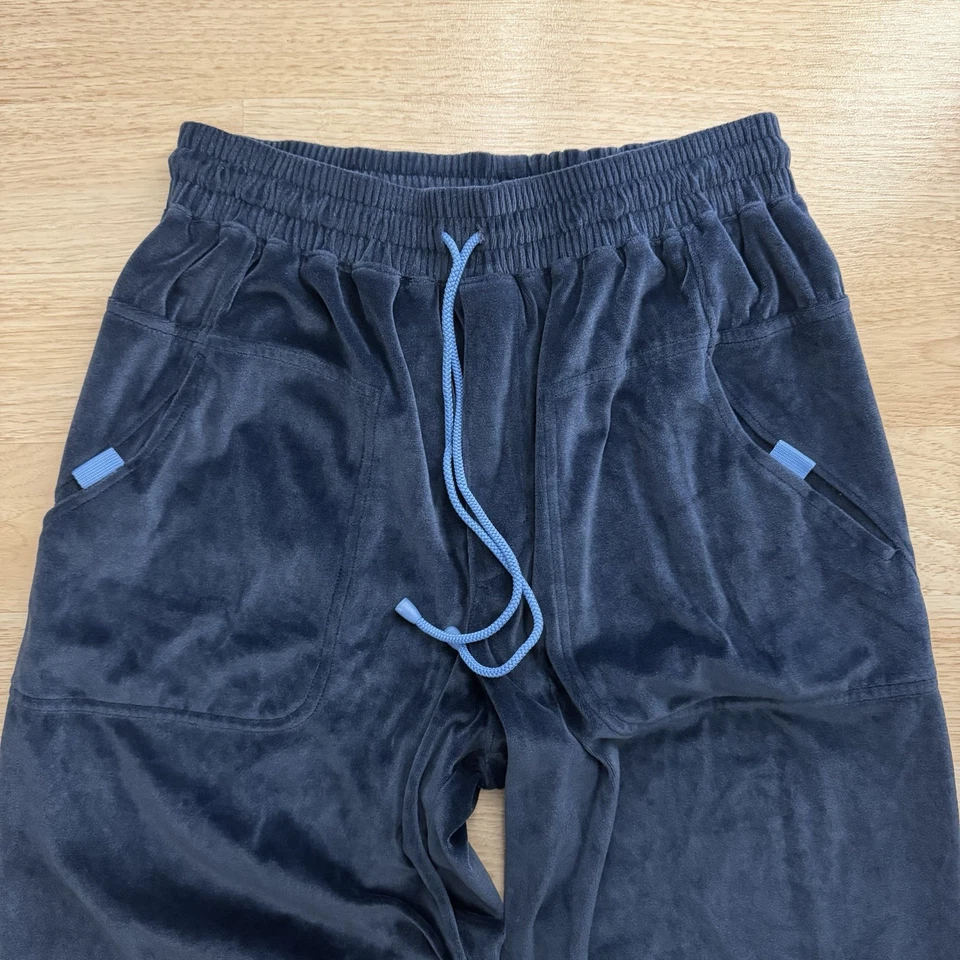 Talla M - Pantalones deportivos holgados vintage Air Jordan azul terciopelo terciopelo (usados) Y2K Foto 3 de 4