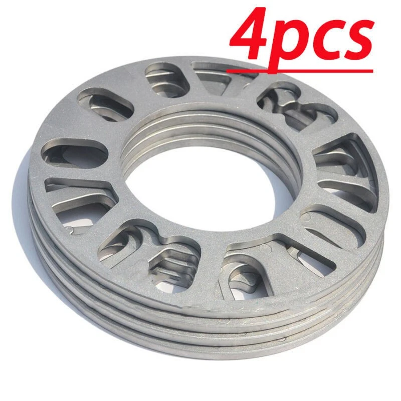 4X Silver Alloy Aluminum Car Auto Wheel Spacers Adaptor Shims Plate 4/5 Stud 5MM - Image 2 of 4