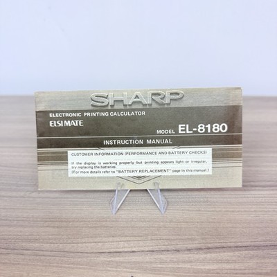 MANUAL ONLY Sharp EL-8180 small electronic printing calculator MANUAL ONLY