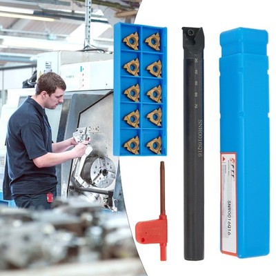 16mm 5/8'' CNC Lathe Internal Threading Turning Tool + 10pcs 16IR AG60 SNR0016Q16