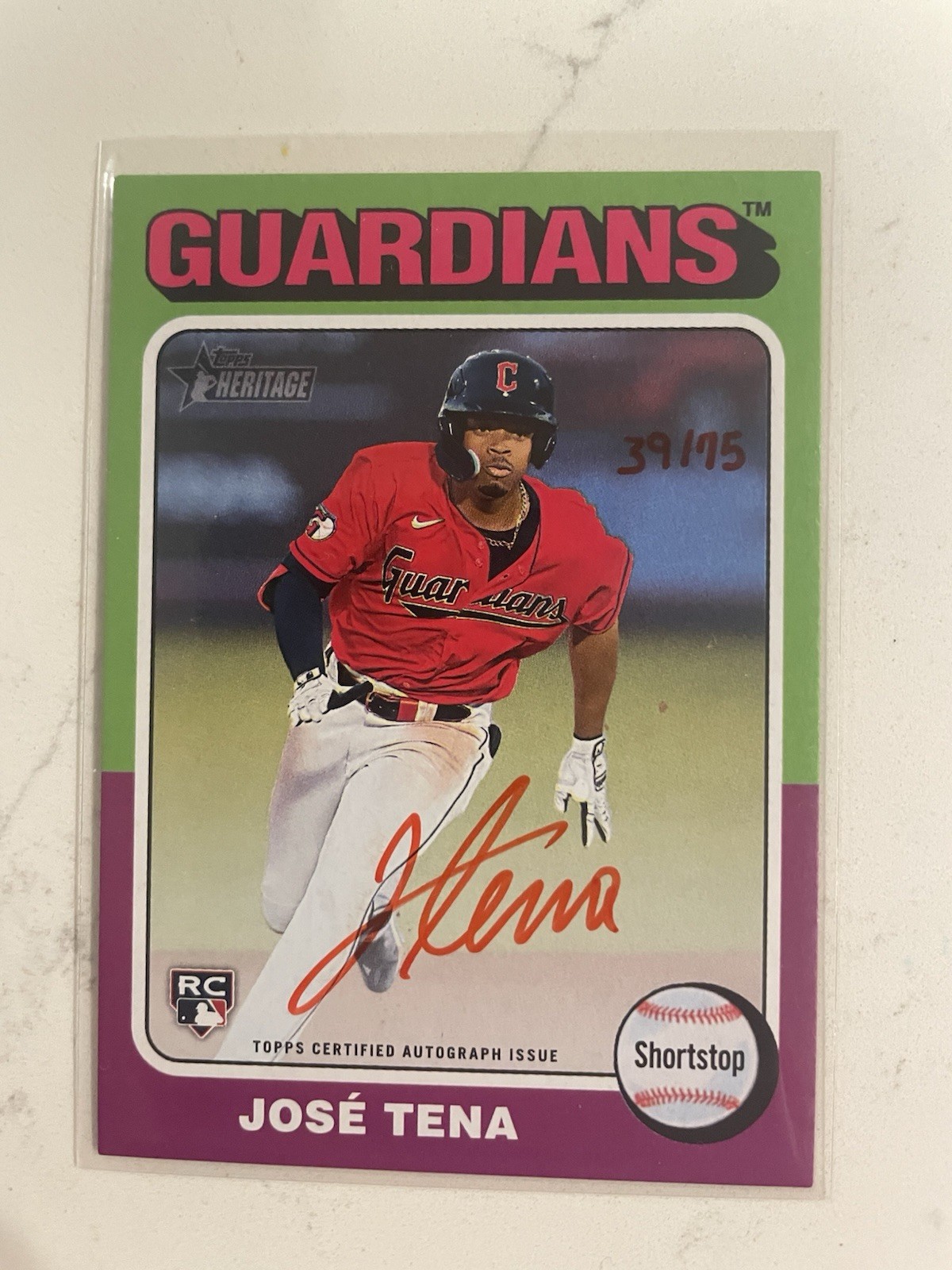 Jose Tena 2024 Topps Heritage Real One Rookie Red Ink Auto /75 #ROA-JT Nationals