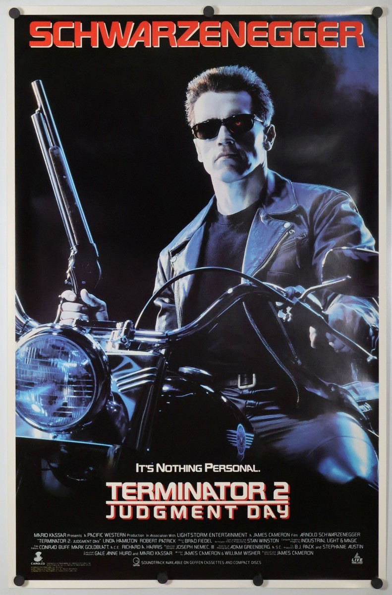 Terminator 2 Judgment Day original movie poster 27x40 1992 Video