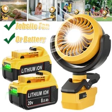 Cordless Fan For Dewalt 20V Max Li-Ion Battery Jobsite Fan for Camping Workshop