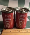 Vintage COCA COLA Tin Soda Can Shape SALT & PEPPER SHAKER SET