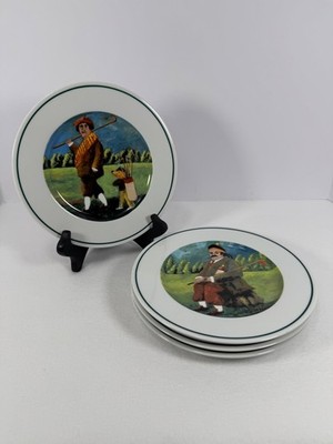Guy Buffet Golf Plates Links Series Eschenbach Germany Porcelain Collector Set 4