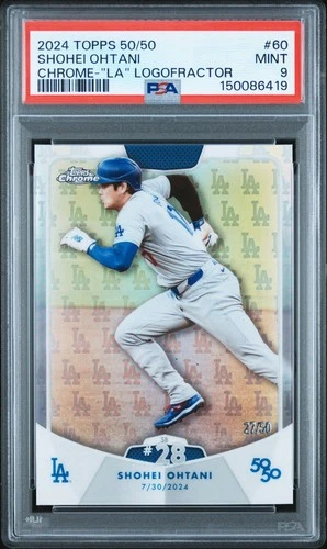 2024 Topps 50/50 Shohei Ohtani #60 Shohei Ohtani "LA" Logofractor /50 PSA 9 Mint