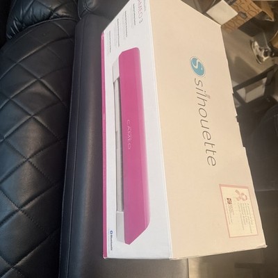 Silhouette CAMEO 3 electronic cutting machine featuring a distinct pink lid.