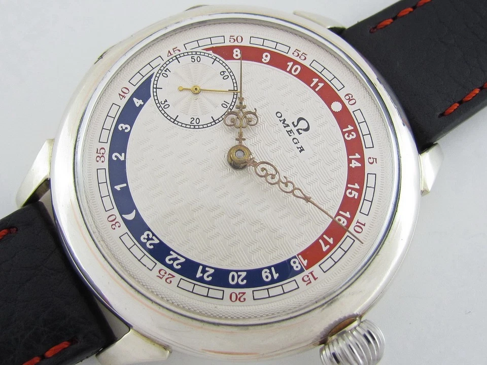 Omega 24-Hour Day & Night Antique 1912-1916 Swiss Amazing Art Deco Silver Watch - Image 4 of 4