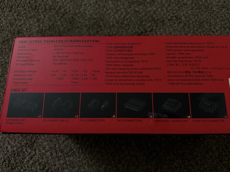 ASUS ROG Strix 750W Gold Aura Edition Fully Modular ATX Power Supply, 80+ Gol... - Image 4 of 4