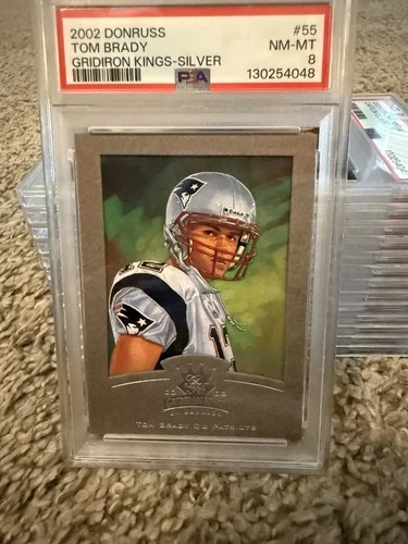 2002 Donruss Gridiron Kings Tom Brady Silver /400 Patriots PSA 8