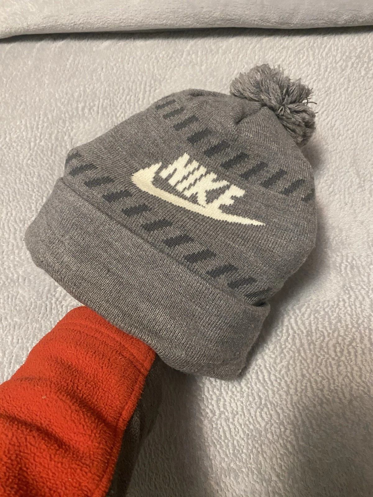 Hype Grey Y2K Nike Beanie Hat One Size Unisex Winter Style