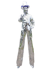 Silver/ Golden stiltswalker Mirror man , mirror man performance costume suit