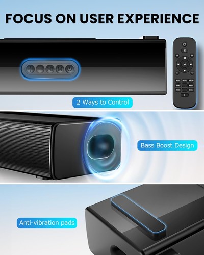 Sound Bar Soundbar for Smart TV16 Inch Bluetooth TV Speakers with HDMI - Picture 6 of 6