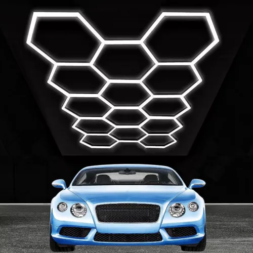 5/8/14/28 Hexagon LED Lighting Car Detail Garage Workshop Retail Light Honeycomb - Picture 5 of 30