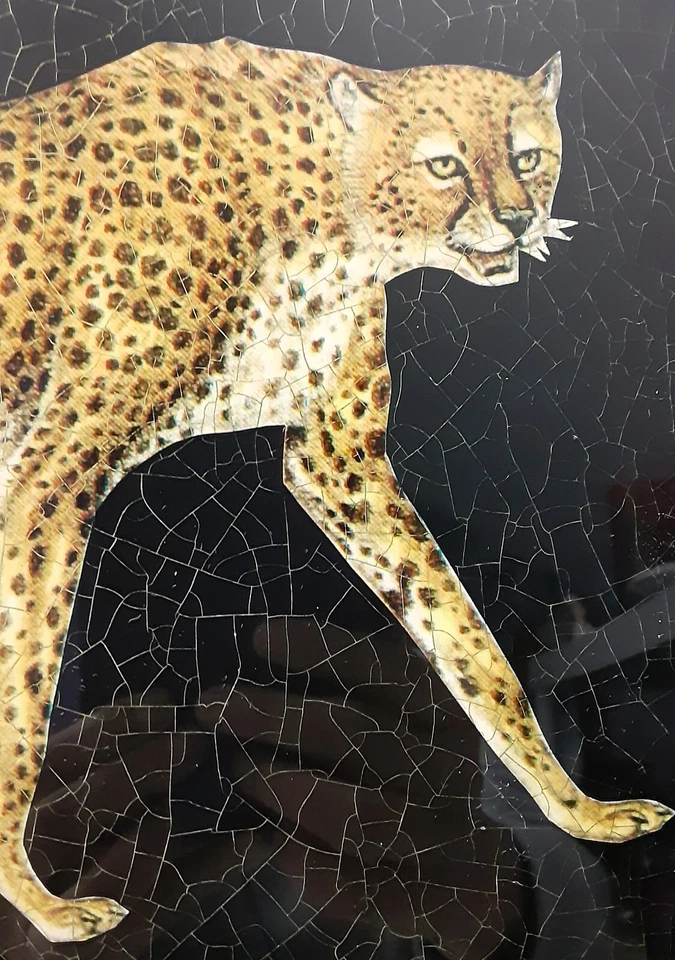 Mantel individual de vidrio de safari africano que representa al guepardo al acecho - 15" x 11" Foto 2 de 4