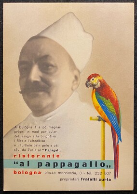 1950c (?) ***AL PAPPAGALLO*** (RISTORANTE) RESTAURANT BOLOGNE, ITALY POSTCARD!