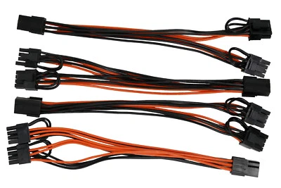 DEEP IN THE MINES LLC 18AWG PCI-E 6pin to Dual 8-pin Y-Splitter Extension Cable GPU Mining ZCASH ZEC
