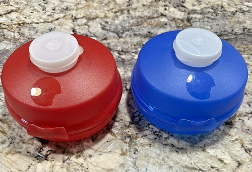 Tupperware Round Sandwich Bagel Salad Fruit Keeper Container 4440A Set of 2