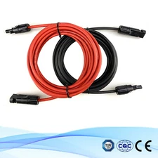 1 Pair 10AWG Solar Panel Extension PV Cable Wire with Female Male Connector 6mm²