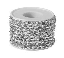 Oasis Cable Metal Chain Shiny Silver Spool 26.25' & 1/4" Link Links Crafts