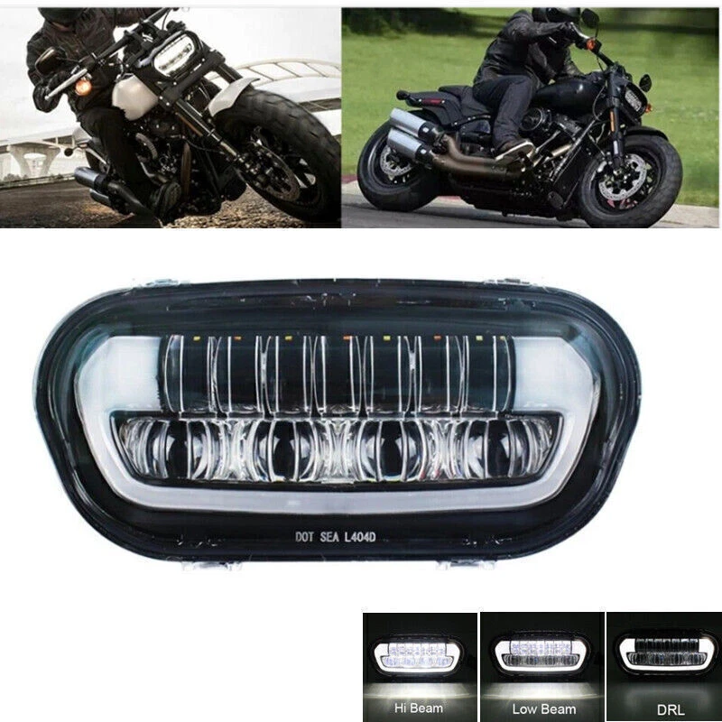 Kit de haz alto/bajo de faros de conversión LED DRL para Harley Dyna Fat Bob FXDF 08-17 Foto 2 de 4