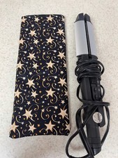 Flat Iron / Curling Iron Case/ Cover - Stars  Swirls on Black Background - NEW