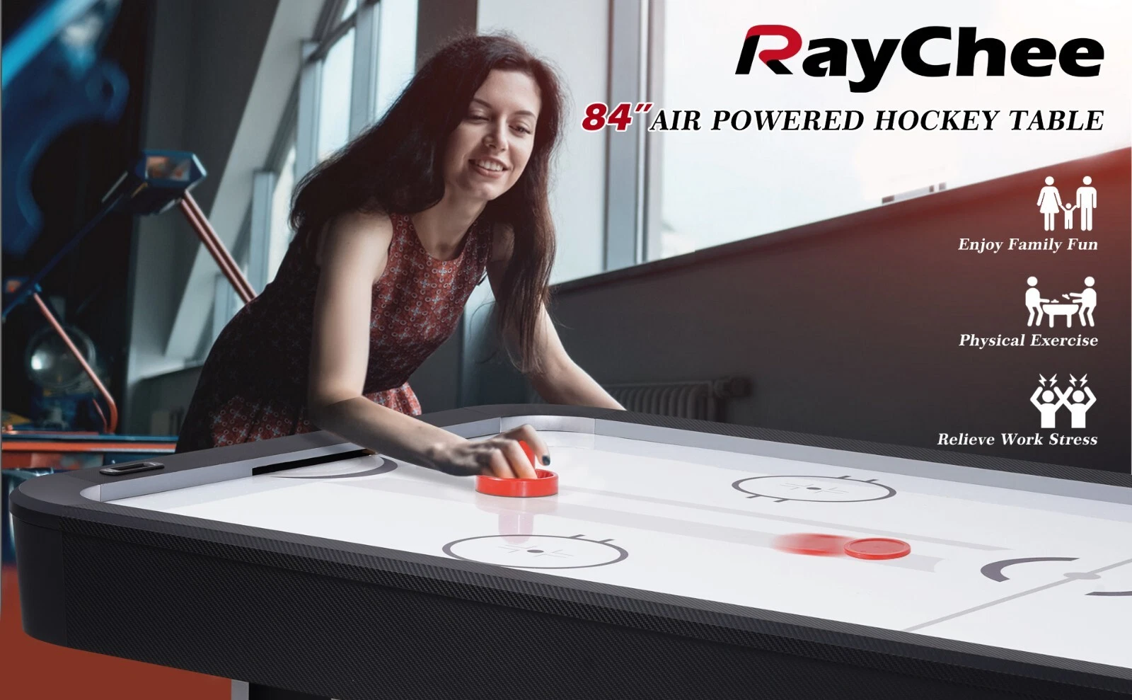 Table Air Hockey Sportcraft Neon – 22,4 X 12 Pouces – Neuve Avec 2 Palettes