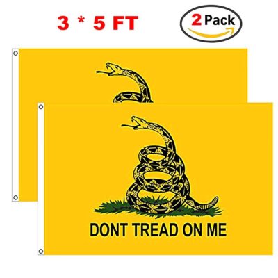 Gadsden Snake Flags 2 pack 3x5 Home garden Polyester Nylon Flag Brass Grommets