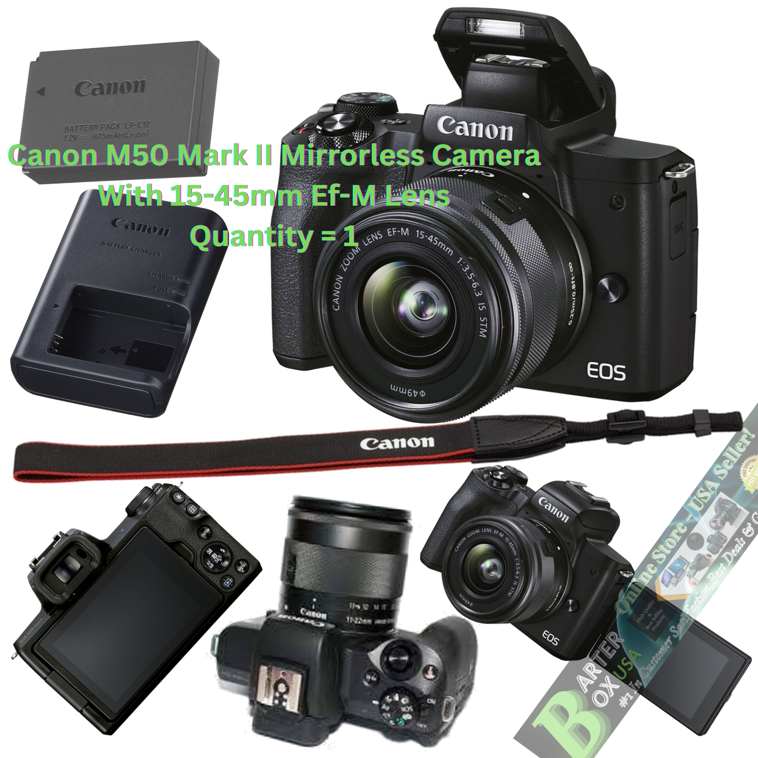 Canon EOS Mark II 24.1MP Camera - Black (EF-M 15-45mm f/3.5-6.3 IS STM) for sale online eBay