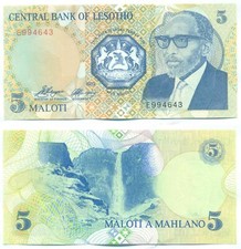 LESOTHO NOTE 5 MALOTI 1989 P 10 UNC