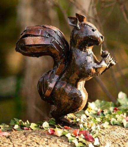 Metal Squirrel Garden Ornament Sculpture Art - Handmade Recycled Metal  Animal | eBay
