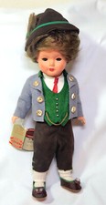 10" Celluloid Folk Doll Schmider Trachten DONISL In Costume 1960's Germany